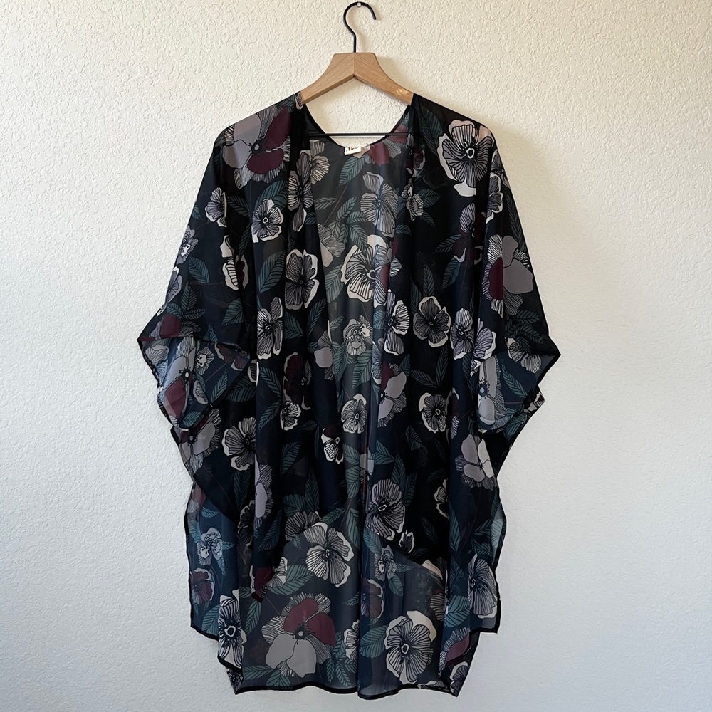 Sseko Designs Multi-way Shawl in Midnight Bloom, one size